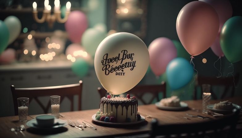 Eine Geburtstagstorte zum Geburtstag einer Schwester mit Luftballondekoration