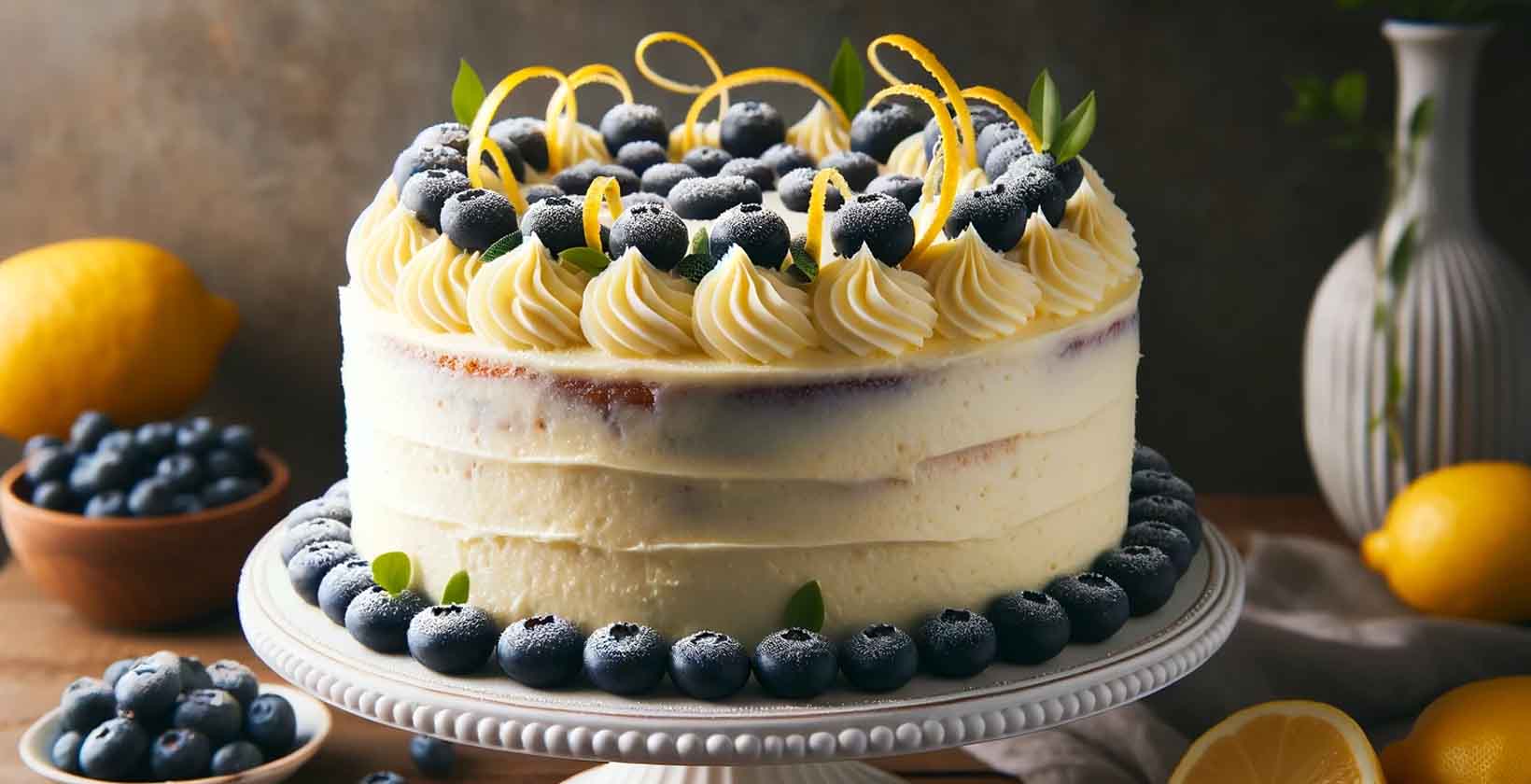 Zitronen Blaubeer Kuchen Rezept